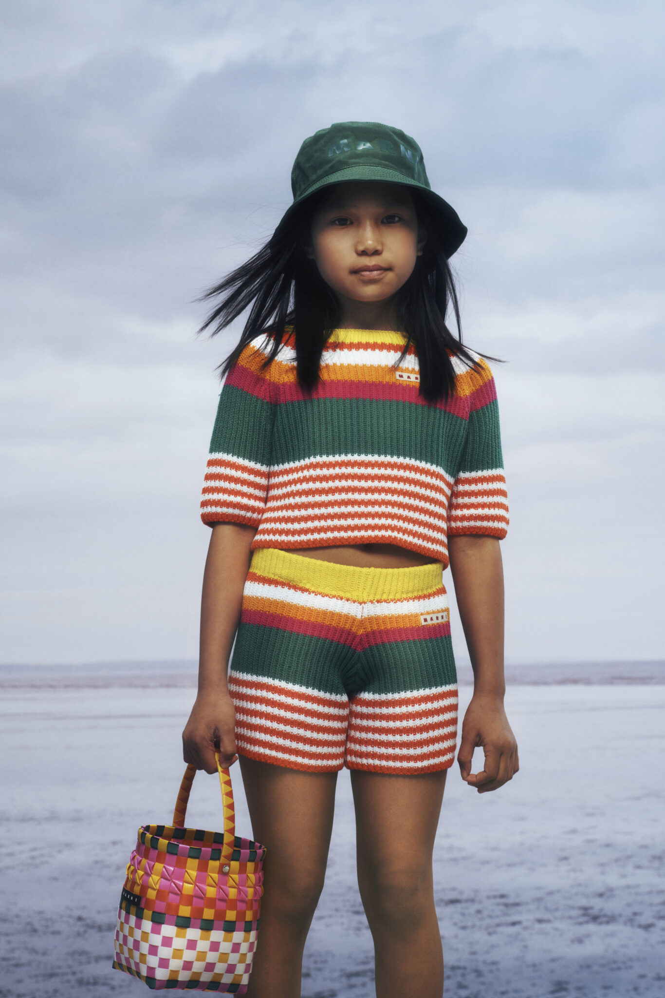 girls look colorful stripes