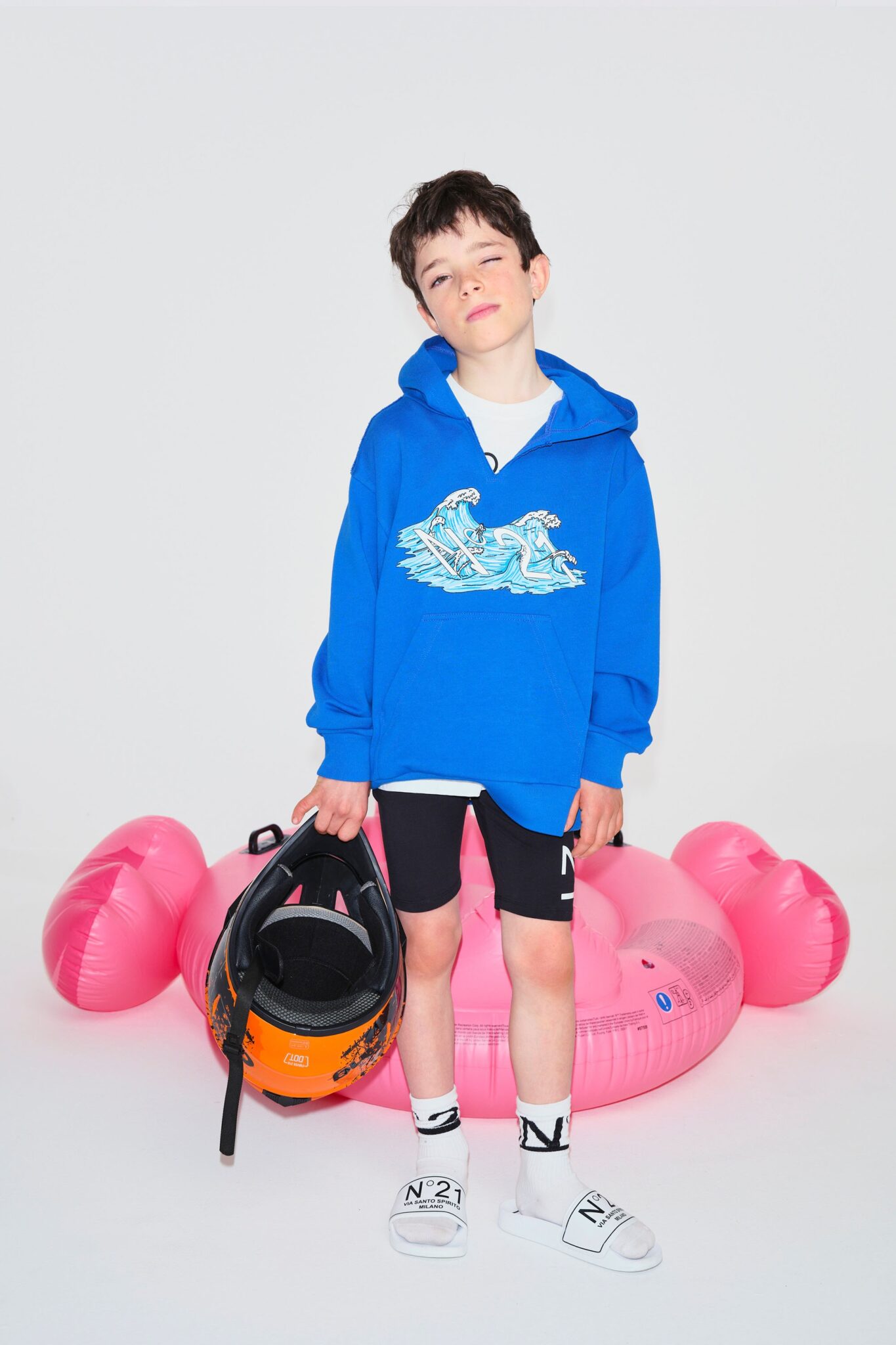 boy with blue hoodie sweater