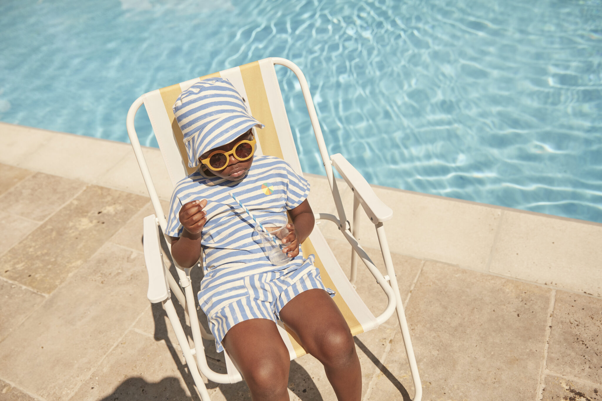 bonniemob-ss2423-CRUZ- COLLEY_CHILL _baby & kids T shirt_ shorts_sun hat_Blue stripe_BONNIEMOB_SS24_4