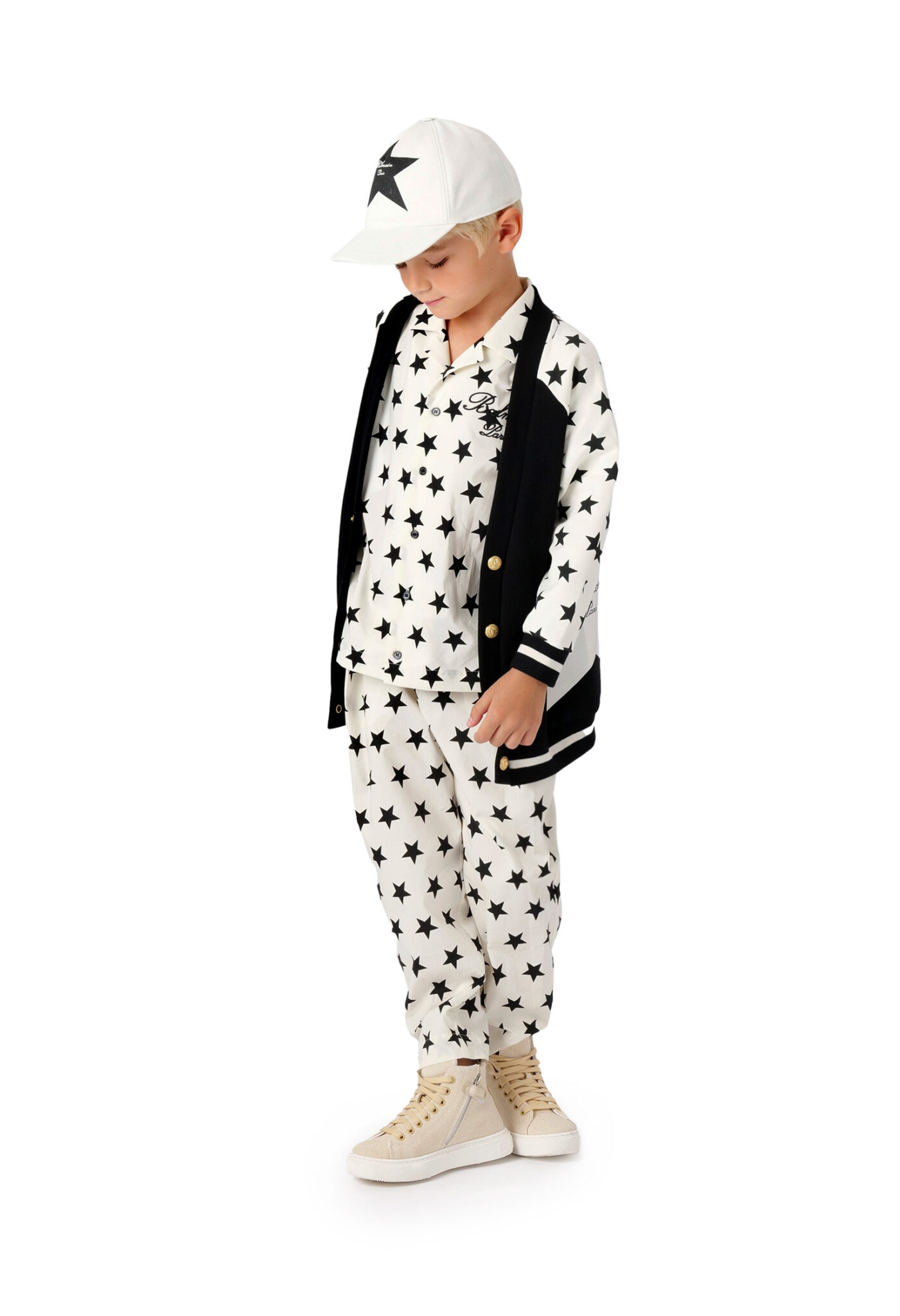 outfit for boys, stars print all-over