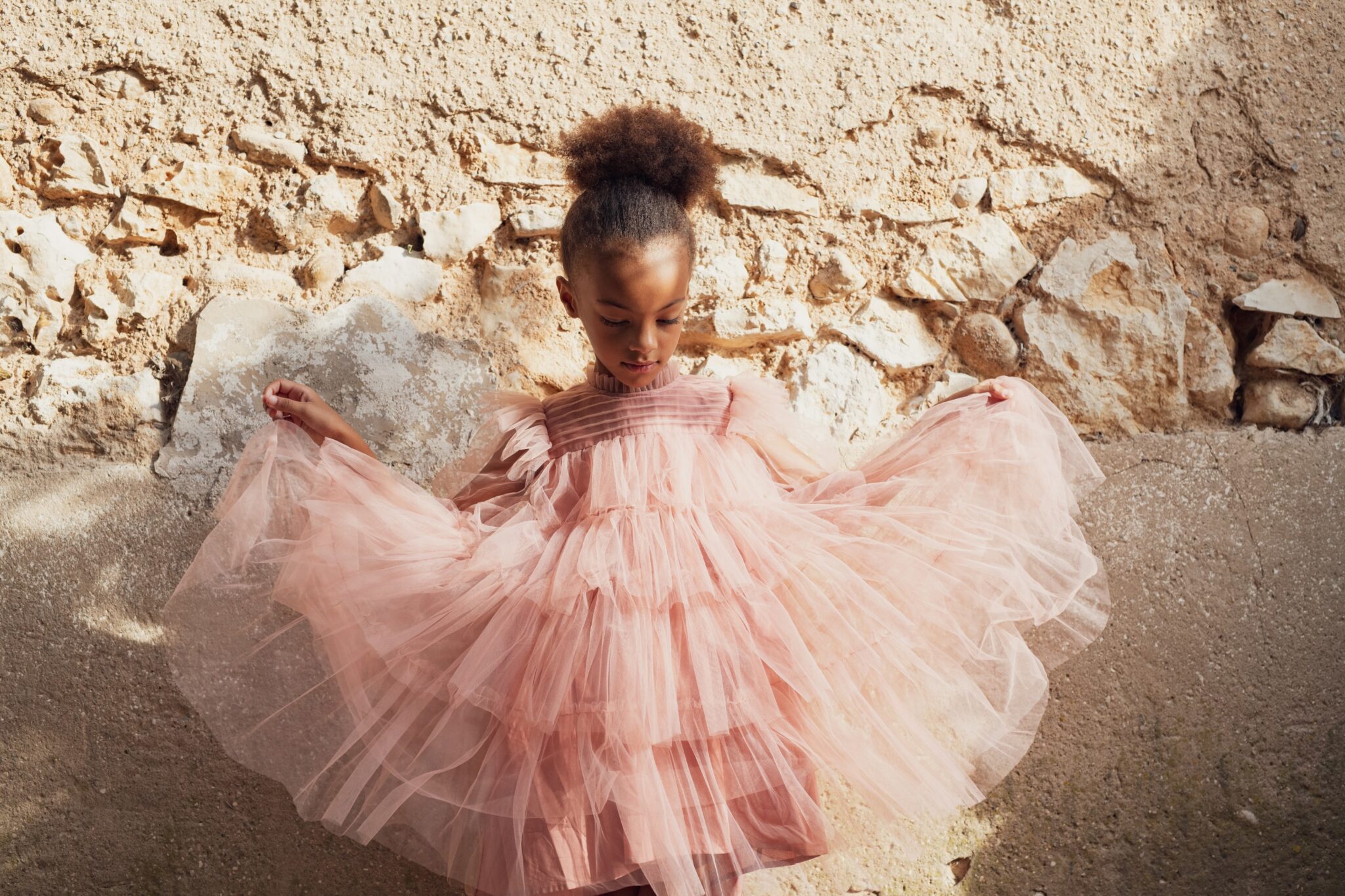 pink airy balloon dress for girls