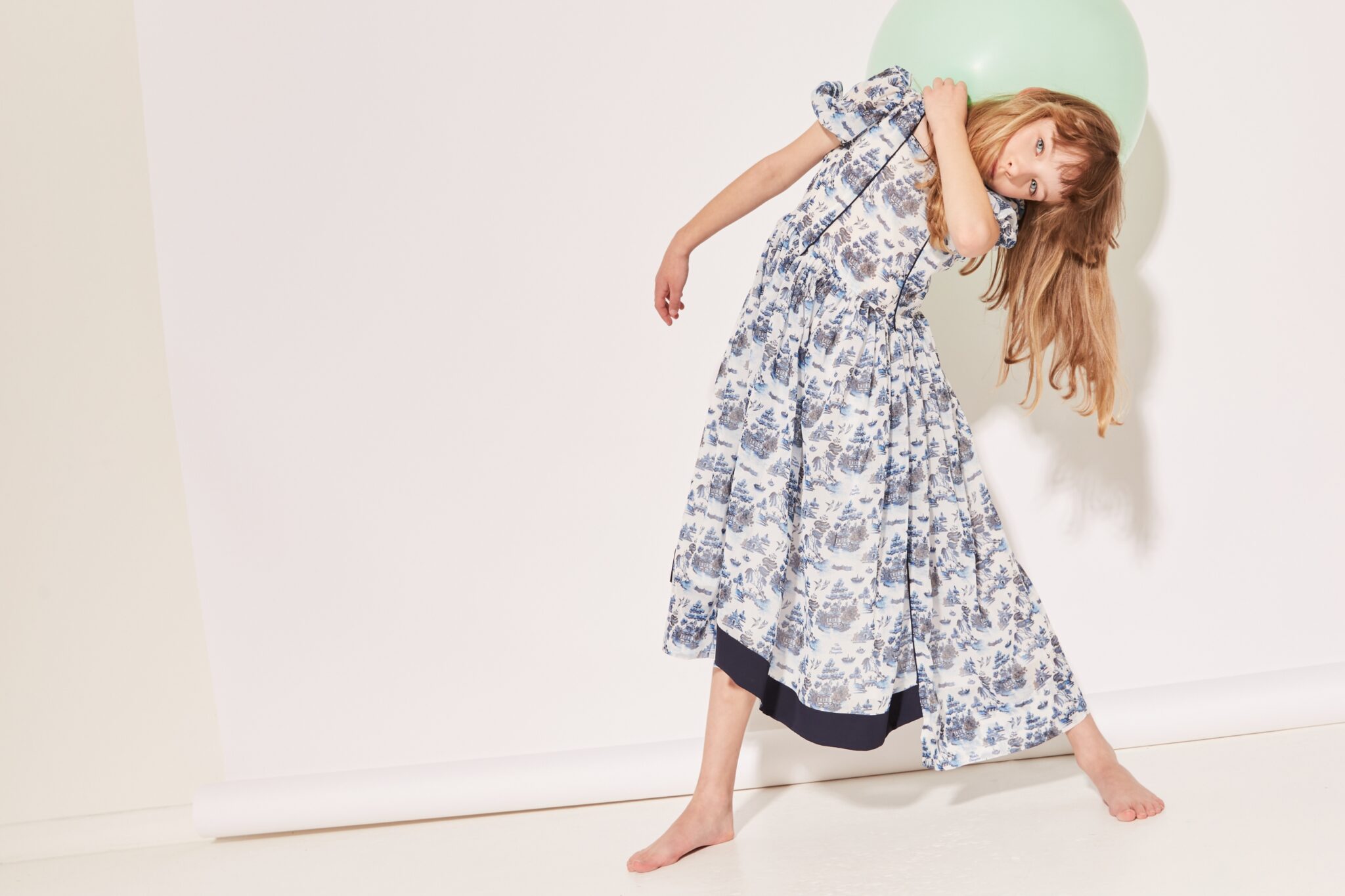 azulejos print dress for girl