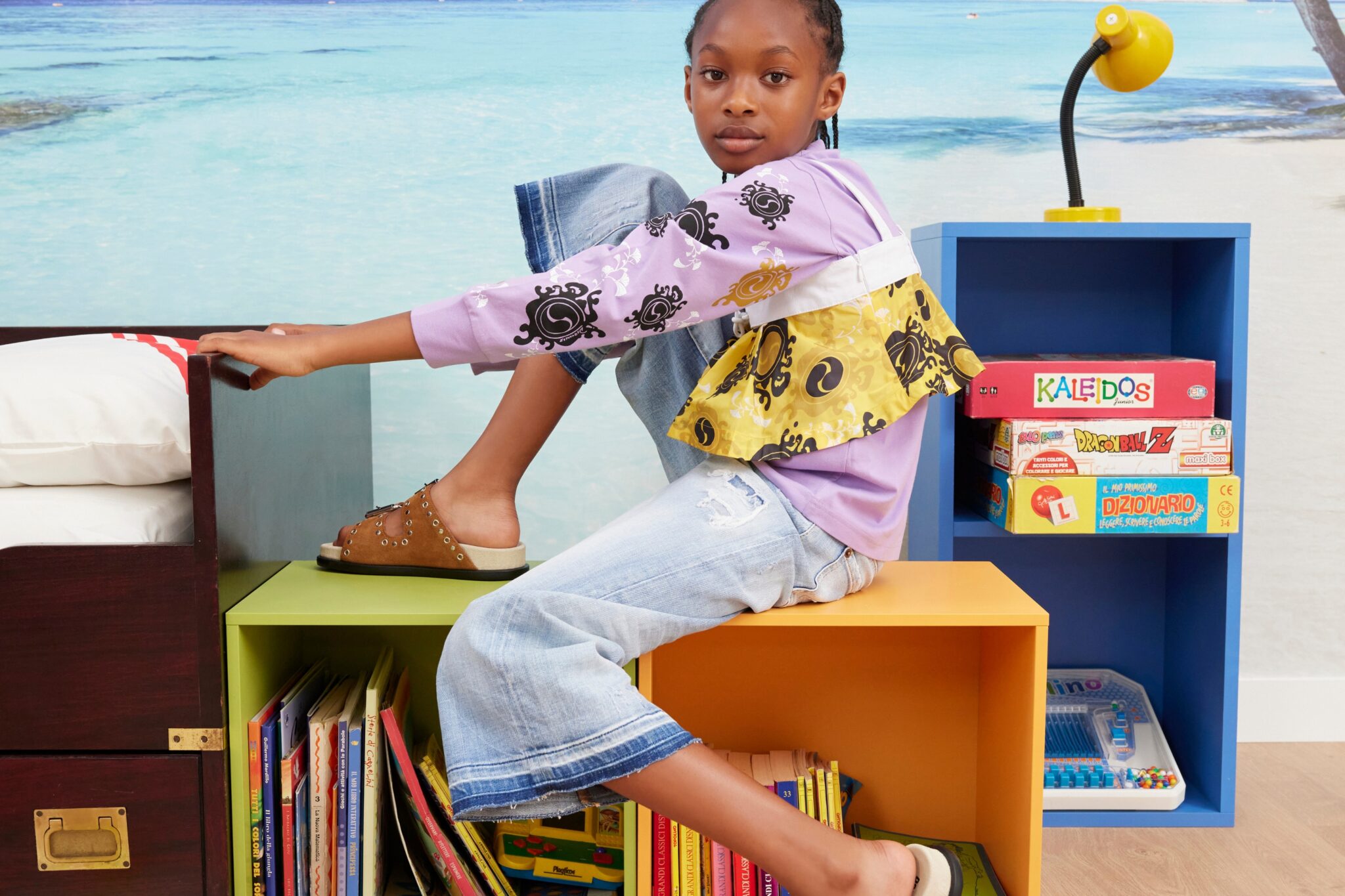 black girl with paisley shirt by dsquared2