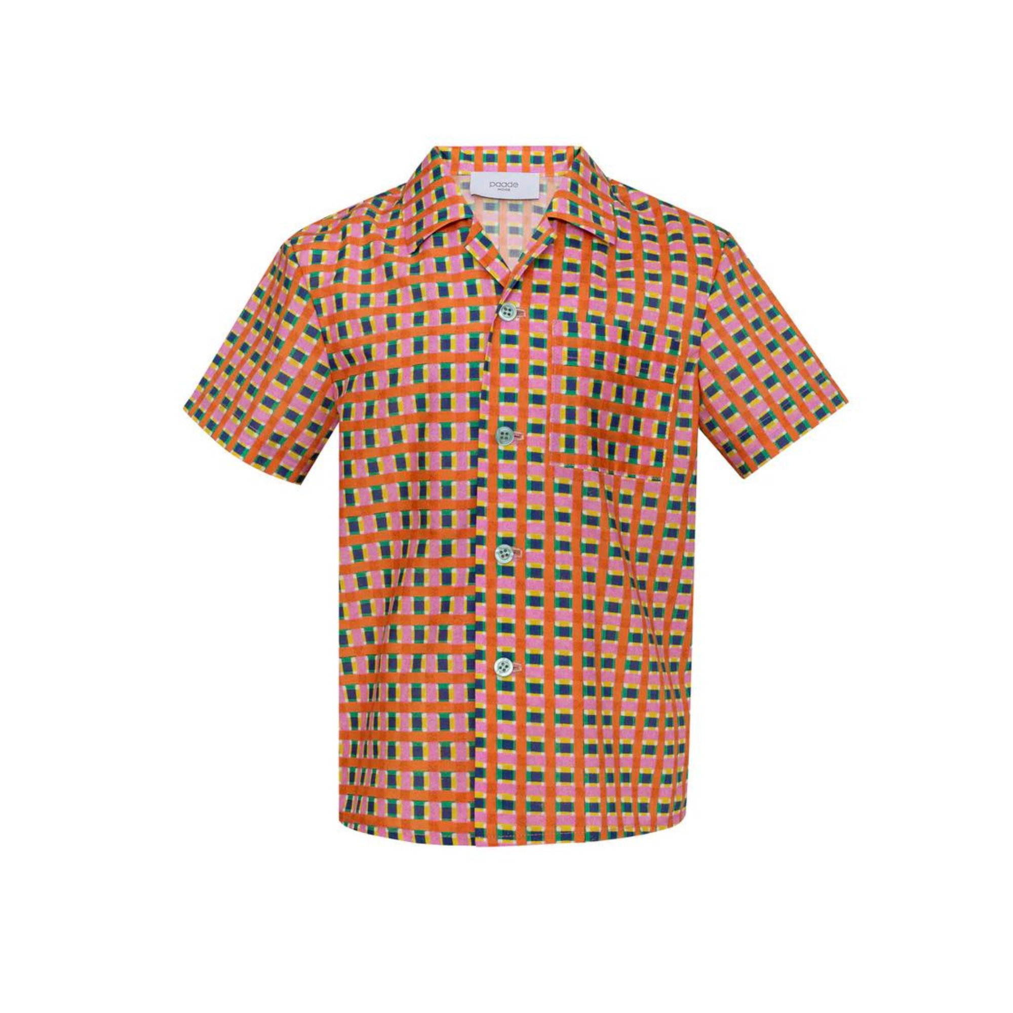 orange, liberty print shirt for boys