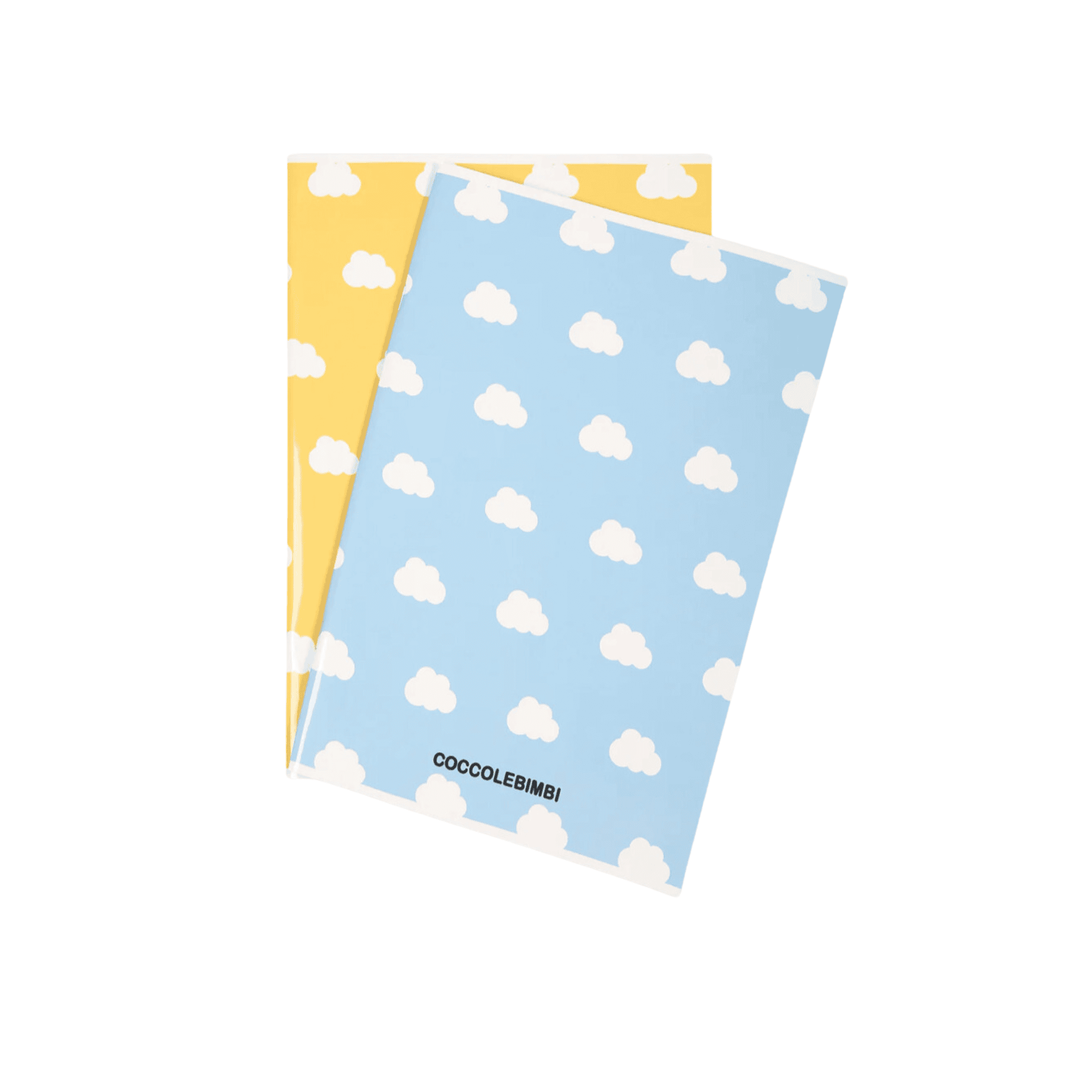 quaderni con nuovole in azzurro e giallo
