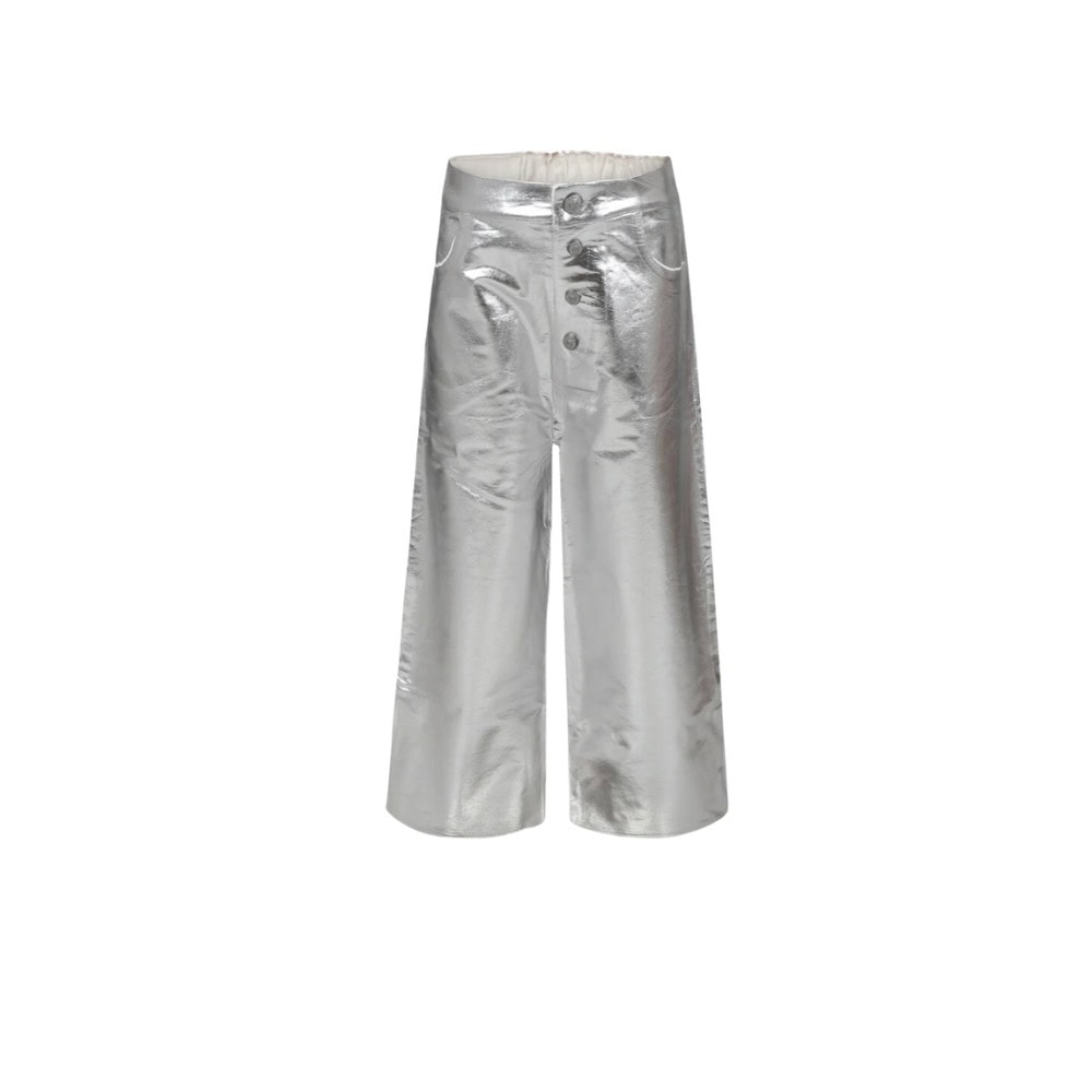 silver wide leg pants