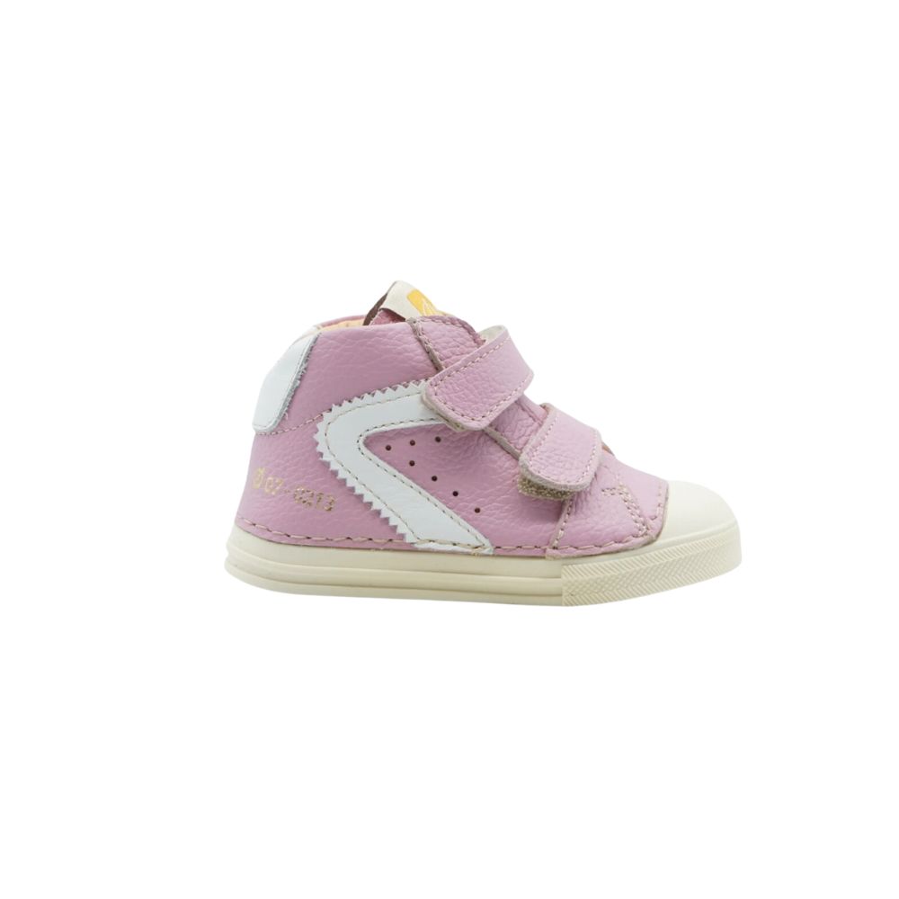 pink leather sneakers for babies