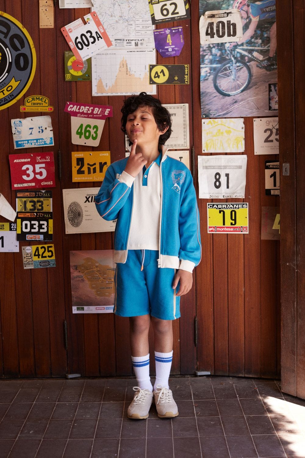 boy light blue college outfit