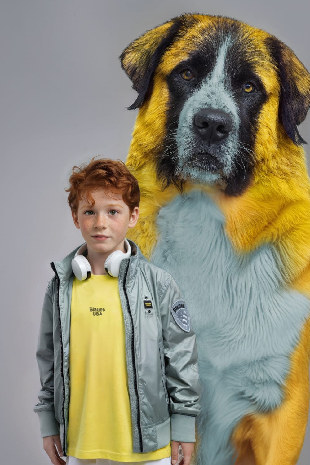 AI generated image kid&dog