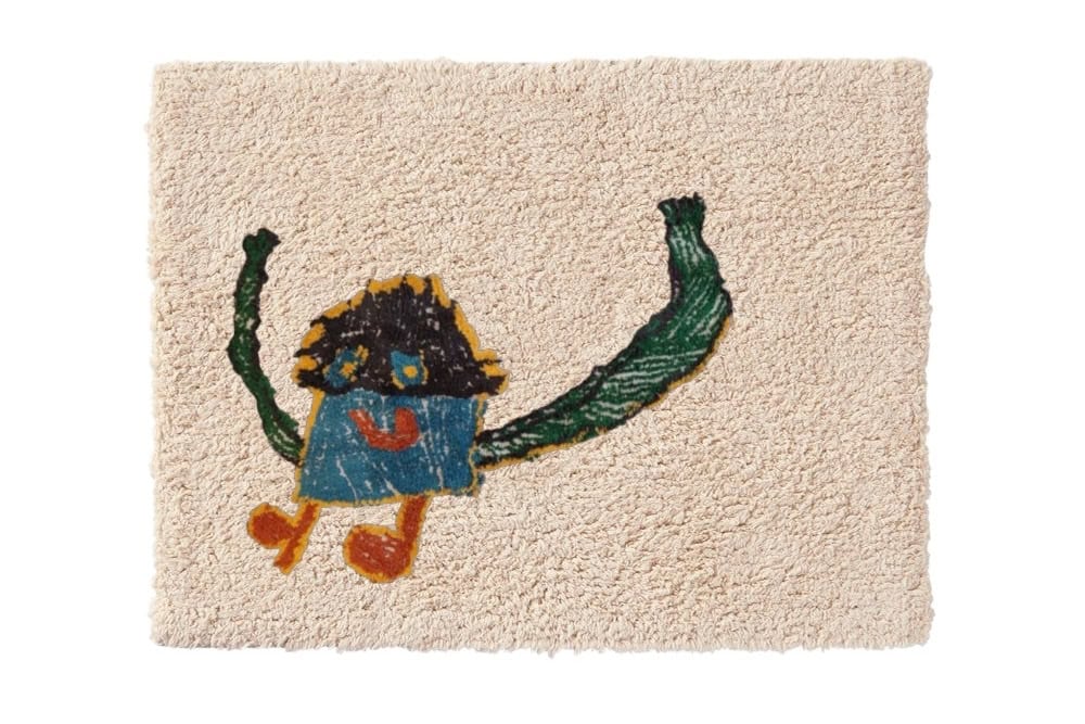 Handmade Lorena Canals rug featuring the colorful “Scimparello” design based on a child’s drawing, part of the Draw Your Own Rug collection.