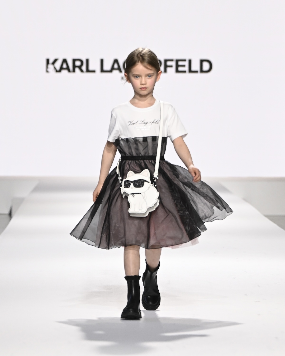 A model wearing an original creation from the Kids Around fashion Show