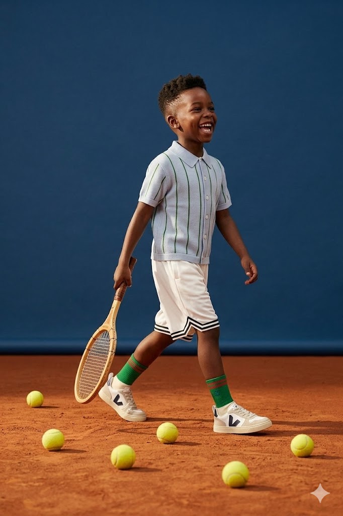 boy wearing outfit, styling tip tennis