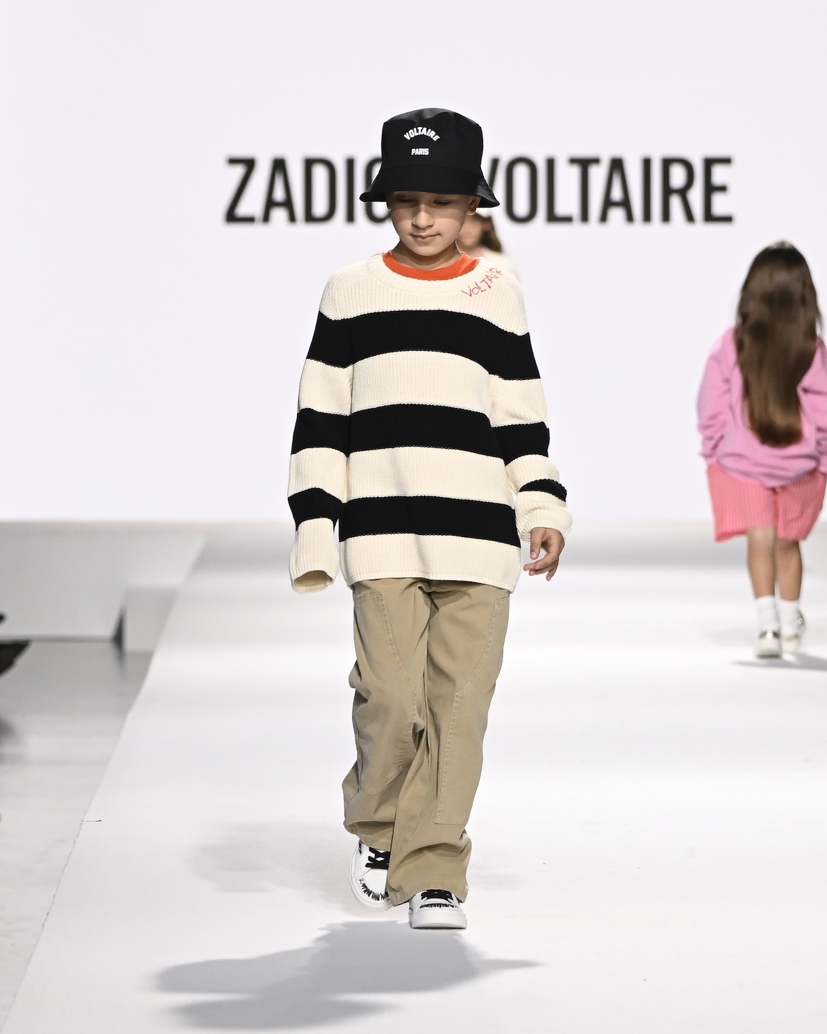 A model wearing an original creation from the Kids Around fashion Show