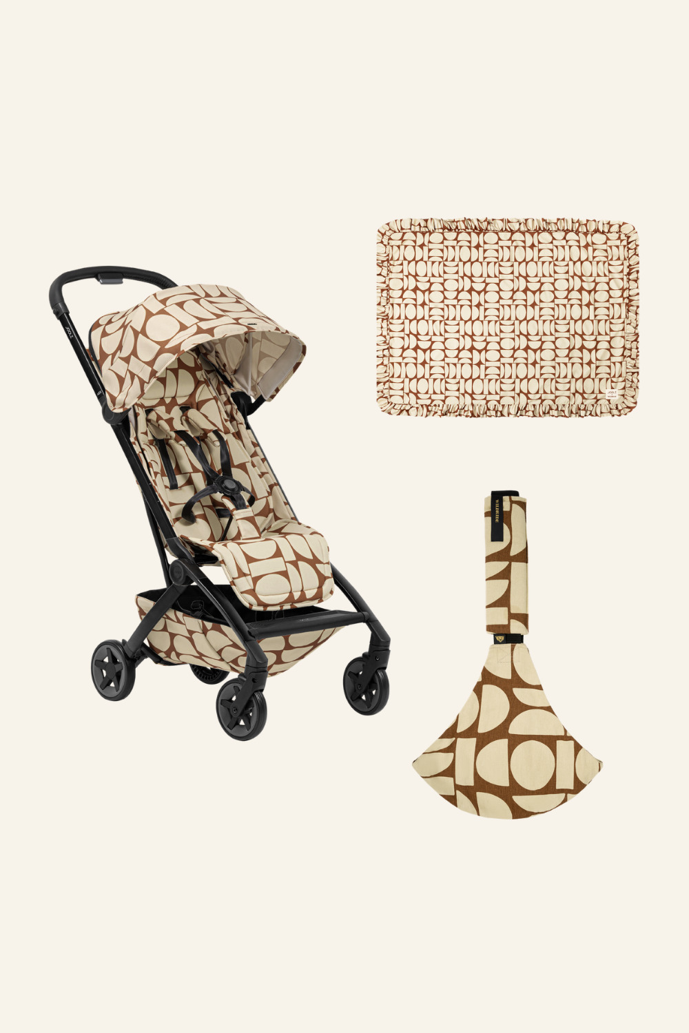 Joolz Aer² x Wildride Boho Bundle featuring compact stroller, toddler carrier and matching picnic blanket in exclusive boho print, Scimparello Magazine