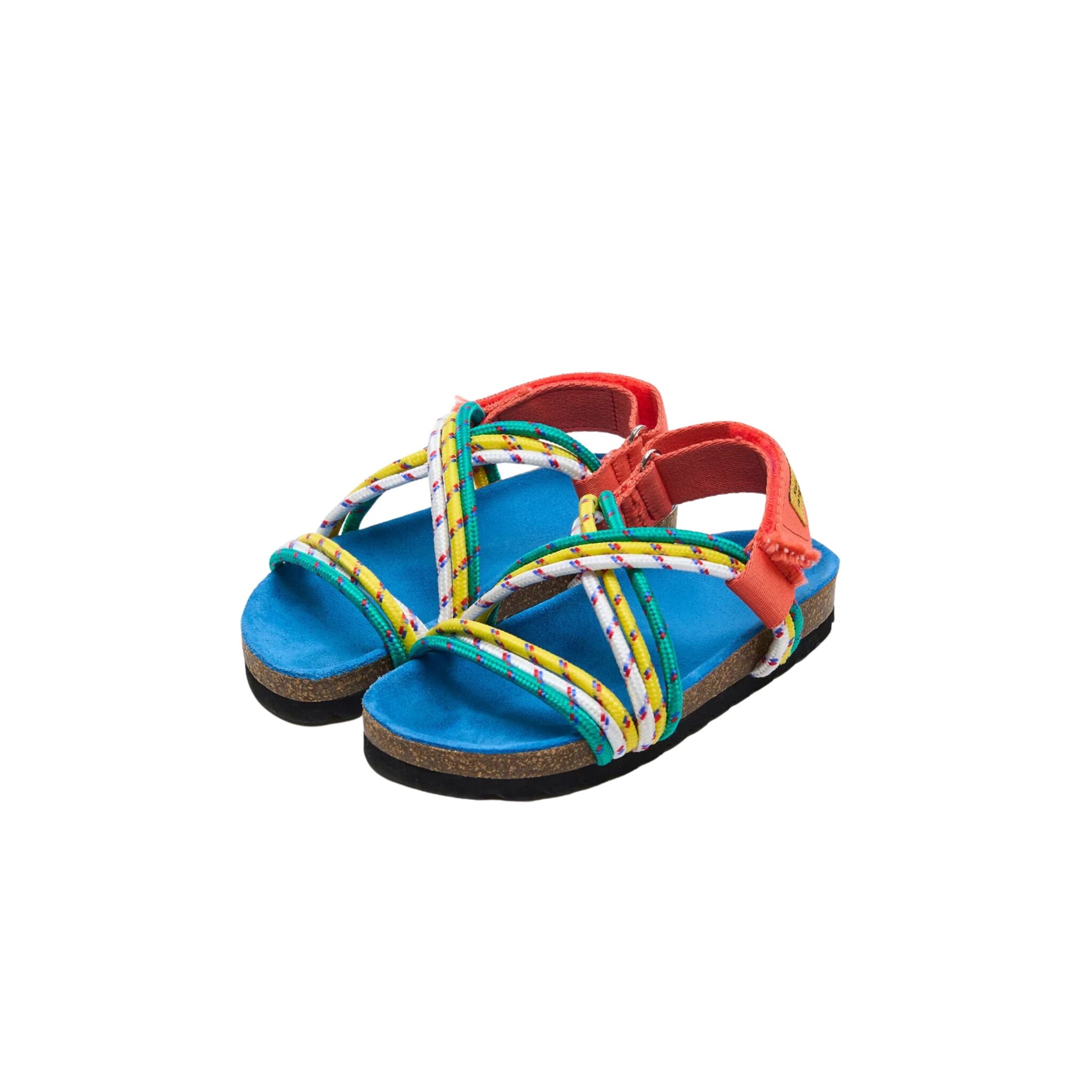 sandals multicolored ropes and easy-to-fasten velcro closure at the ankle for a secure fit