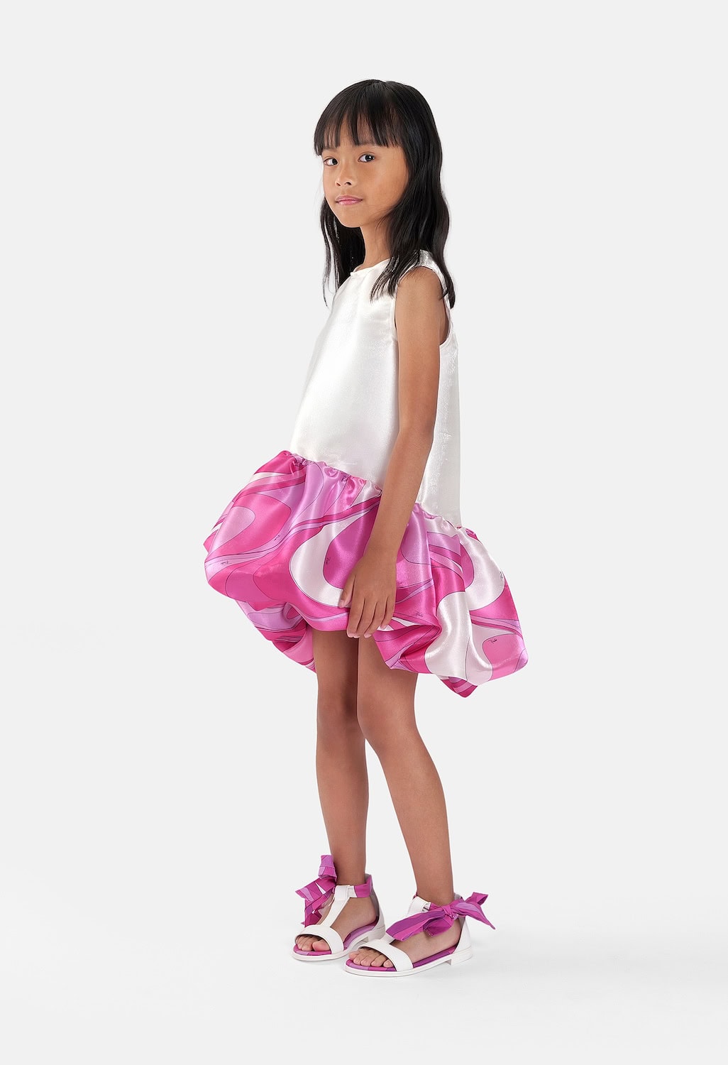 girl wearing Pucci dress
